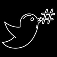 Bird With Hashtag Logo Neonskylt