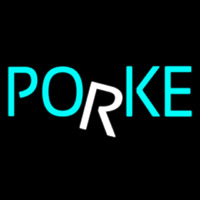 Block Blue Poker Neonskylt