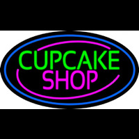 Block Cupcake Shop With Blue Round Neonskylt