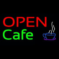 Block Open Cafe Neonskylt