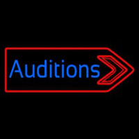 Blue Auditions With Arrow Neonskylt