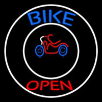 Blue Bike Open With Border Neonskylt