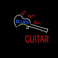 Blue Blues Red Guitar Neonskylt