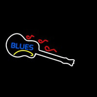 Blue Blues White Guitar Neonskylt