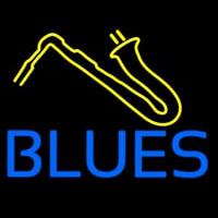 Blue Blues Yellow Sa ophone Neonskylt
