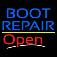 Blue Boot Repair Open With Line Neonskylt
