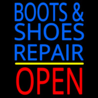 Blue Boots And Shoes Repair Open Neonskylt
