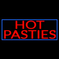 Blue Border Hot Pasties Neonskylt
