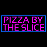 Blue Border Pizza By The Slice Neonskylt