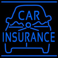 Blue Car Insurance Logo Neonskylt