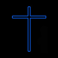 Blue Christian Cross Neonskylt