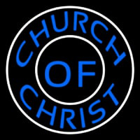 Blue Church Of Christ Block Neonskylt