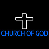 Blue Church Of God Neonskylt
