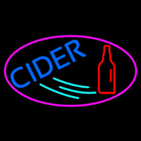 Blue Cider With Pink Oval Neonskylt
