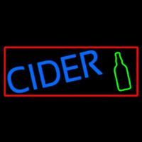 Blue Cider With Red Border Neonskylt