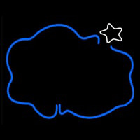 Blue Cloud With Star Neonskylt
