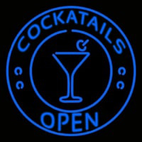 Blue Cocktails Open Neonskylt