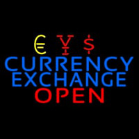 Blue Currency E change Red Open Neonskylt