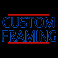 Blue Custom Framing With Lines Neonskylt