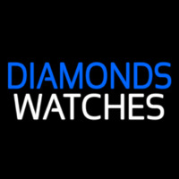 Blue Diamonds White Watches Neonskylt