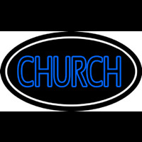 Blue Double Stroke Church Neonskylt