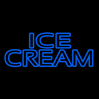 Blue Double Stroke Ice Cream Neonskylt