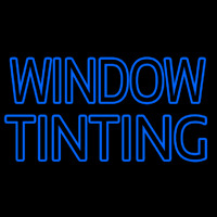 Blue Double Stroke Window Tinting Neonskylt
