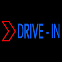 Blue Drive In Red Arrow Neonskylt