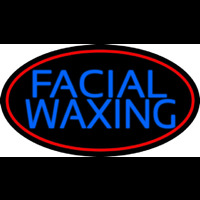 Blue Facial And Wa ing Red Oval Neonskylt