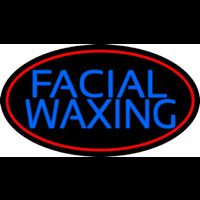 Blue Facial And Wa ing Red Oval Neonskylt