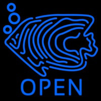 Blue Fish Open Block 1 Neonskylt
