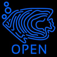 Blue Fish Open Block 1 Neonskylt