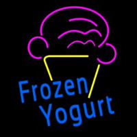 Blue Frozen Yogurt With Logo Neonskylt