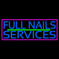 Blue Full Nail Services Neonskylt