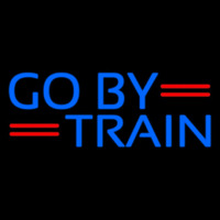 Blue Go By Train Neonskylt