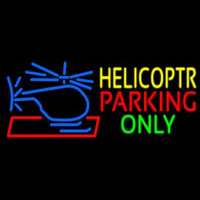Blue Helicopter Parking Only Neonskylt
