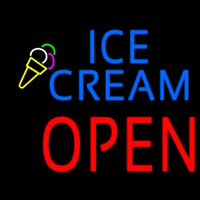 Blue Ice Cream Block Open Neonskylt