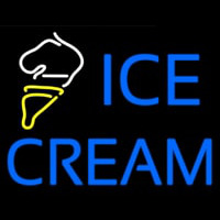 Blue Ice Cream With Cone Neonskylt