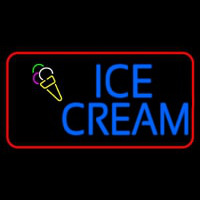 Blue Ice Cream With Red Border Neonskylt