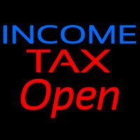 Blue Income Ta  Open Neonskylt