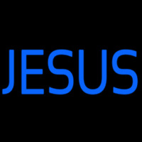 Blue Jesus Block Neonskylt