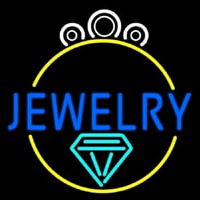 Blue Jewelry Center Ring Logo Neonskylt