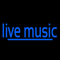 Blue Live Music 2 Neonskylt