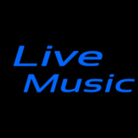 Blue Live Music Cursive 1 Neonskylt