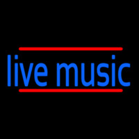 Blue Live Music Red Line Neonskylt