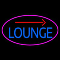 Blue Lounge And Arrow Oval With Pink Border Neonskylt