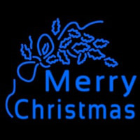 Blue Merry Christmas Neonskylt