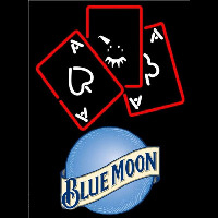 Blue Moon Ace And Poker Beer Sign Neonskylt