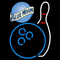 Blue Moon Bowling Blue White Beer Sign Neonskylt