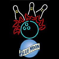 Blue Moon Bowling Pool Beer Sign Neonskylt